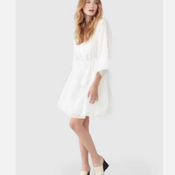 ATM Anthony Thomas Melillo Dresses & Skirts - ATM ANTHONY THOMAS MELILLO Off White Crinkle Cotton Dress
